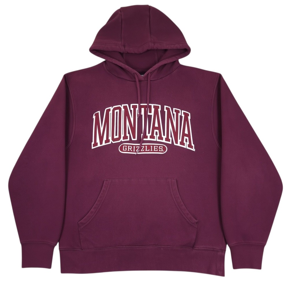 Vintage Montana Grizzlies Hoodie Mens Medium Maroon Jansport Collegiate Pullover